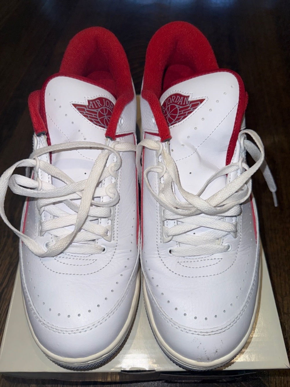 Men’s Air Jordan White and Red Retro Sneakers